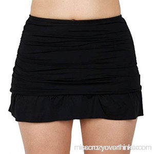 Mycoco Womens High Waist Swim Skirt Bikini Bottom Ruffle Swimsuit Bottom Tankini Black B07M7JZJTT